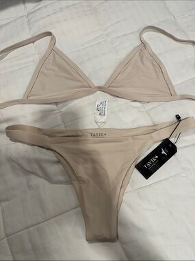 Tavik Nude Triangle Bikini Set medium NWT